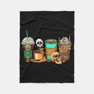 Halloween Horror Latte Koffiekopjes Skeleton Hand  Fleece Deken