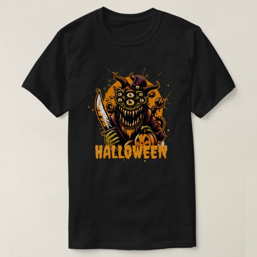 Halloween - Horror Monster met veel ogen T-shirt (Design voorkant)