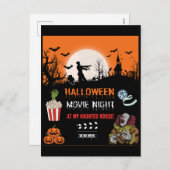 Halloween Horror Movie Night Party Invitation (Devant / Derrière)