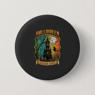 Halloween Horror Night Spoken Huis Heks Volle Maan Ronde Button 5,7 Cm