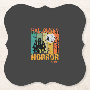 Halloween Horror Night Spoken Huis Vector_1 Kartonnen Onderzetters