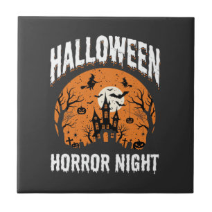 Halloween Horror Night Spoken Kasteel Vintage Tegeltje