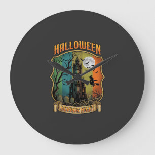 Halloween Horror Night Spokenhuis Heks Volle Maan Grote Klok