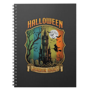 Halloween Horror Night Spokenhuis Heks Volle Maan Notitieboek