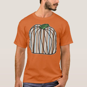Halloween Horror Pompoen Licht Blauw Stone Stripes T-shirt