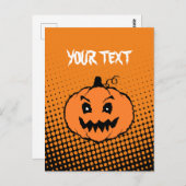 Halloween Horror Pumpkin Gradiënten Briefkaart (Voorkant / Achterkant)