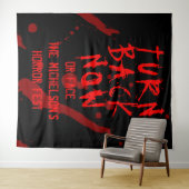 Halloween Horror Sla terug nu Bloedspatten Wandkleed (In Situ (horizontaal))