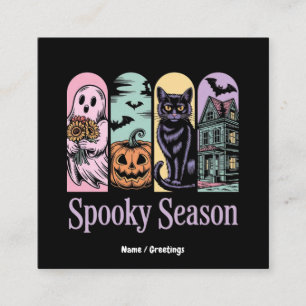 Halloween Horror Spooky Seizoen Schattige Creepy Vierkante Visitekaartje