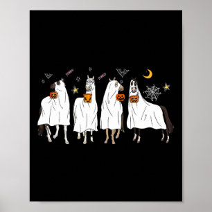 Halloween Horse Ghost Boo Pumpkin kostuum voor man Poster