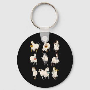 Halloween Horse Ghost Boo Pumpkin kostuum voor man Sleutelhanger
