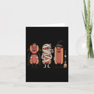  Halloween Hotdog Vampire Witch Mummy Kaart