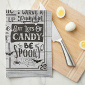 Halloween House1 regels keukenhanddoeken (Quarter Fold)