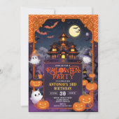 Halloween House Feest Kaart (Voorkant)