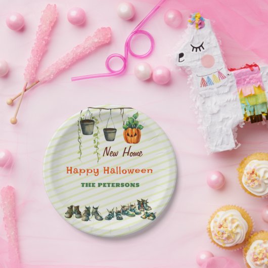 Halloween Housewarming Party Gremlin Schoenen Plan Papieren Bordje (Feest)