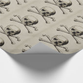 Halloween (huid en kruisbeenderen) cadeaupapier (Hoek)