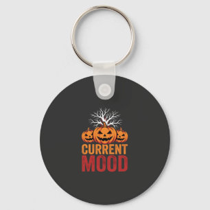 Halloween Huidige Stemming Pompoen Boom Ontwerp Sleutelhanger