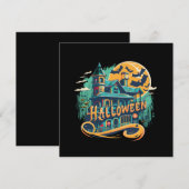 Halloween huis met geest Kaart (Voorkant / Achterkant)