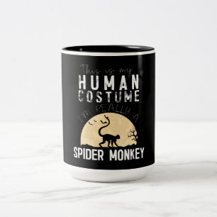 Halloween Human Spider Monkey Creepy Horror Tweekleurige Koffiemok