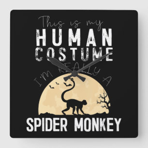 Halloween Human Spider Monkey Creepy Horror Vierkante Klok