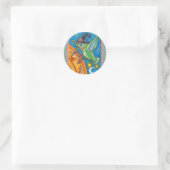 HALLOWEEN HUMMINGBIRD EN JACK O LANTERN WHIMSY CLA RONDE STICKER (Tas)