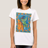 HALLOWEEN HUMMINGBIRD EN JACK O LANTERN WHIMSY T-SHIRT (Voorkant)