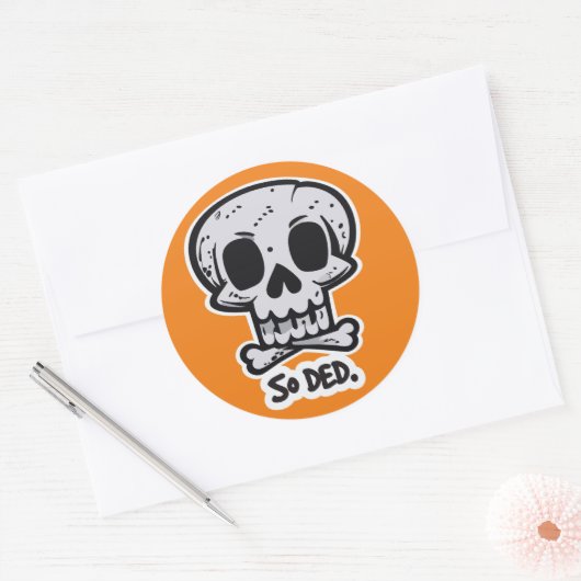 Halloween humor ronde sticker (Envelop)