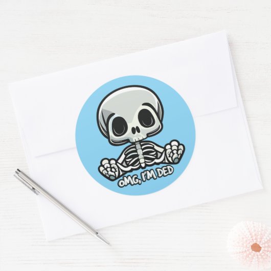 Halloween humor ronde sticker (Envelop)