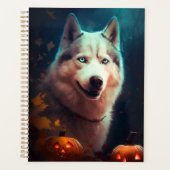 Halloween Husky Sibérien Avec La Peur Citrouille (Devant)