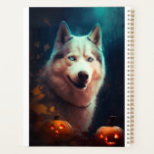 Halloween Husky Sibérien Avec La Peur Citrouille (Dos)