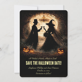 Halloween Huwelijk Save the Date Schattig Kaart
