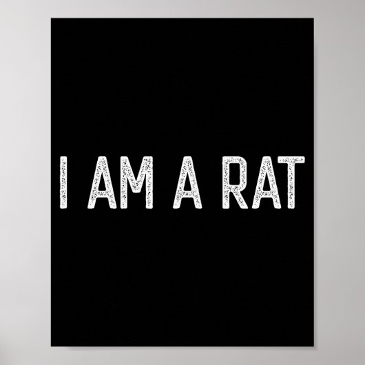 Halloween I Am A Rat Funny Rats Lover I Heart Rat Poster (Voorkant)