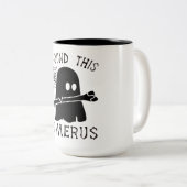 Halloween I Found This Humerus Ghost Tweekleurige Koffiemok (Voorkant rechts)