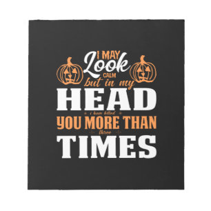 Halloween I May Look Calm Birthday Notitieblok