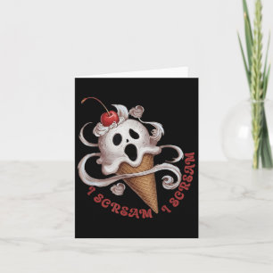 Halloween Ice Cream, Spooky Food Scream T-shirt Id Kaart