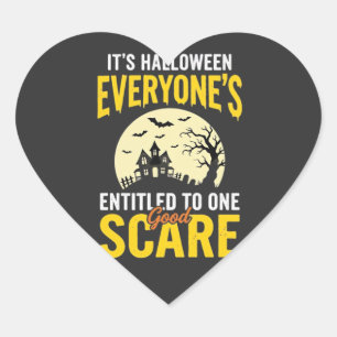 Halloween Iedereen Recht op één Schrik Ontwerp_1 Hart Sticker