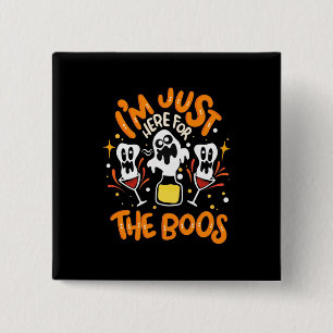 Halloween ik ben hier voor de boeken. vierkante button 5,1 cm
