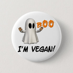 Halloween Ik ben Vegan Ronde Button 5,7 Cm