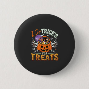Halloween Ik Doe Trucs voor Snoepjes Pompoen Ronde Button 5,7 Cm