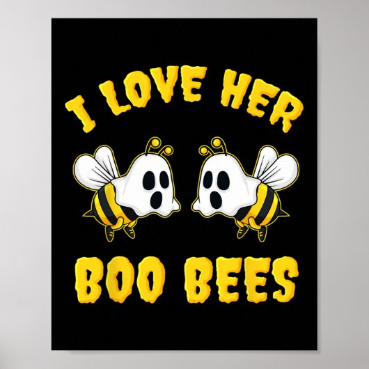 Halloween Ik Hou Van Haar Boo Bijen Plezier Poster (Voorkant)