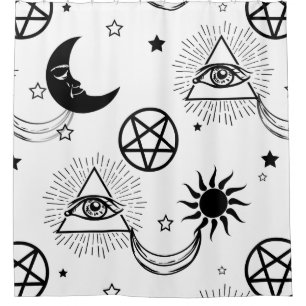 halloween illuminati oog douchegordijn