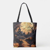 Halloween illustratie canvas tas (Achterkant)
