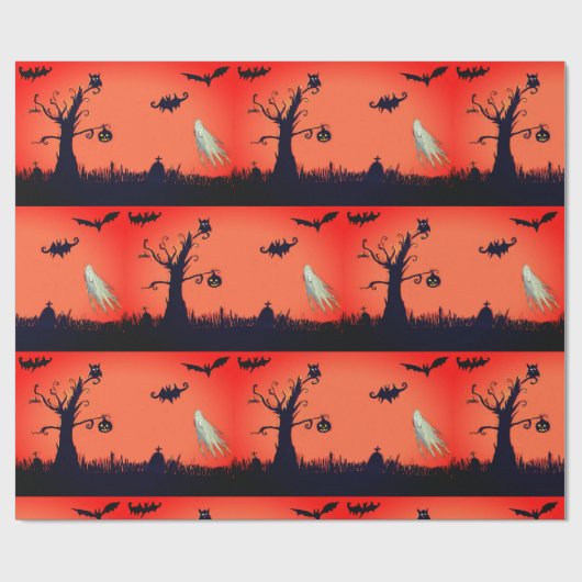 Halloween Illustratie Glossy Wrapping Papier (Vlak)