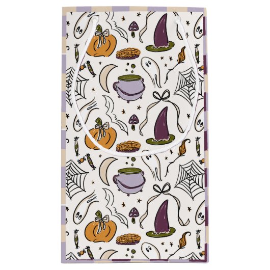 Halloween Illustraties Geruite Patroon Klein Cadeauzakje (Achterkant)