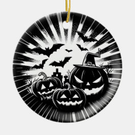 Halloween in black and white keramisch ornament