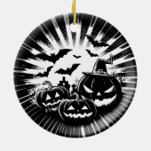 Halloween in black and white keramisch ornament (Achterkant)