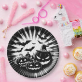 Halloween in black and white papieren bordje (Feest)