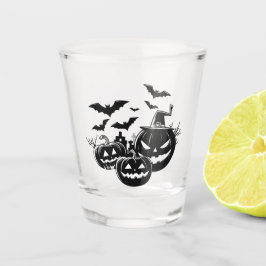 Halloween in black and white shot glas