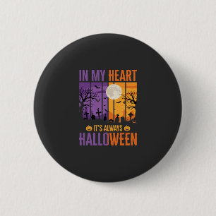 Halloween In My Heart Griezelige Begraafplaats Ronde Button 5,7 Cm