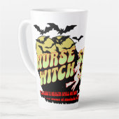 Halloween Infirmière sorcière Latte Mug (Angle gauche)