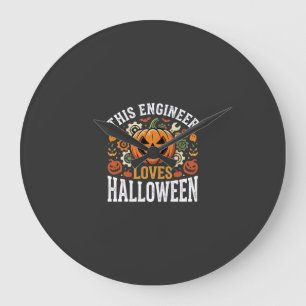 Halloween Ingenieur Pompoen Vector Grote Klok
